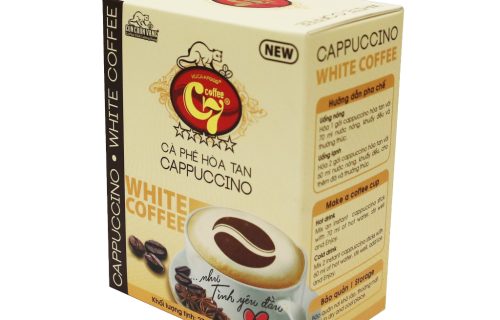 Cà Phê Hòa Tan Cappuccino White Coffee – Con Chồn Vàng C7 – Hộp 272Gr (16 Gói x 17Gr)