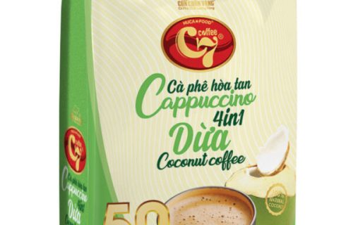 Cà Phê Dừa Hòa Tan Cappuccino 4in1 Con Chồn Vàng C7 – Túi 50 Que (New)